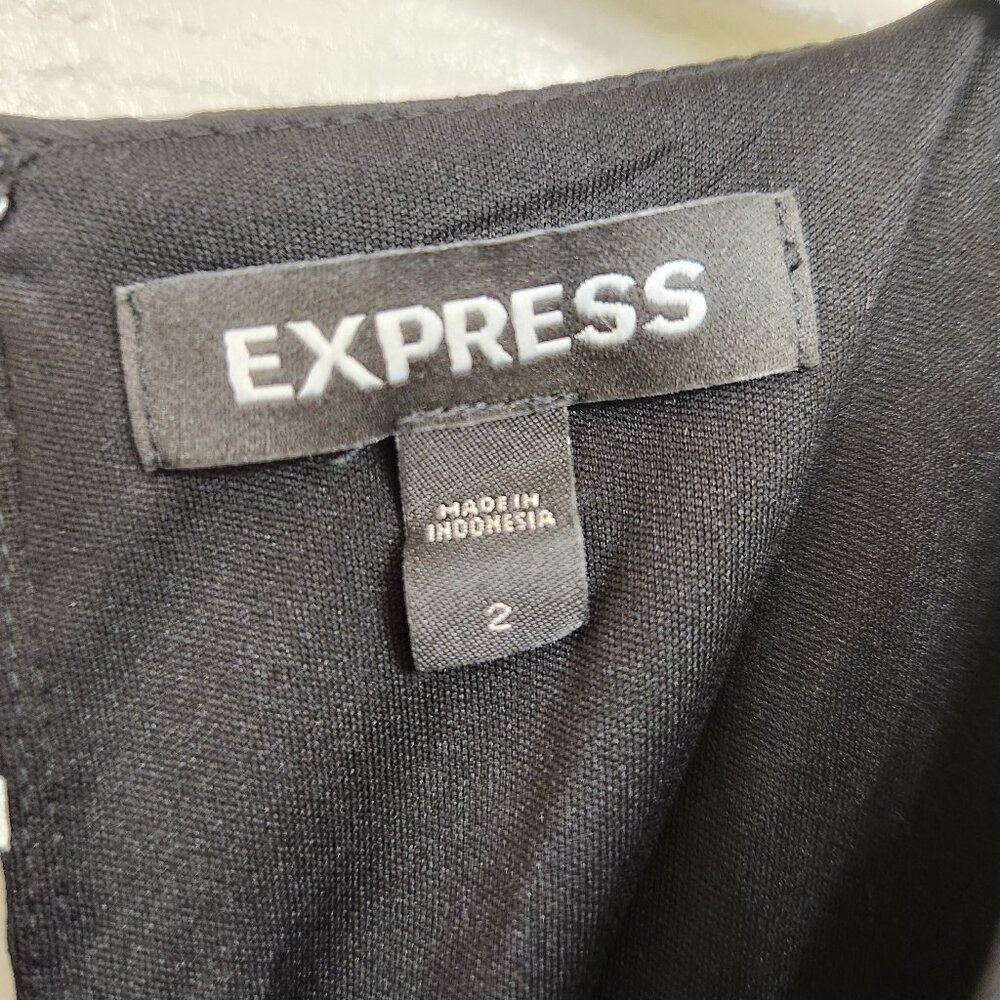 Express Polka Dot Flutter Sleeve Fit & Flare Dres… - image 8